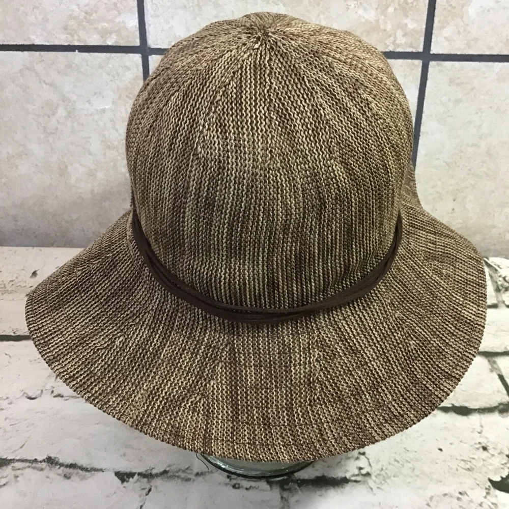Olsenboye Hat Womens One Size Heather Brown Floppy Beach Sun Cap - Picture 3 of 6